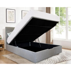 Lucentis Fabric Gas Lift Storage Platform Bed, Queen, Grey