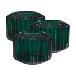Lune Gem Glass Vase, Set of 3, Small, Jade