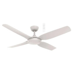 Martec Viper Indoor / Outdoor Smart DC Ceiling Fan with CCT Dimmable LED Light, 4 Blade, 132cm/52", Matt White