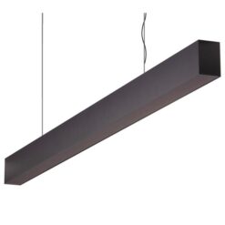Maxi-50 Aluminium Dimmable LED Linear Pendant Light with Black Diffuser, 24W, 3000K, Black