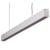 Maxi-50 Aluminium Dimmable LED Linear Pendant Light with Black Diffuser, 48W, 3000K, Silver