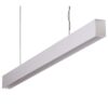 Maxi-50 Aluminium Dimmable LED Linear Pendant Light with Clear Diffuser, 34W, 4000K, Silver