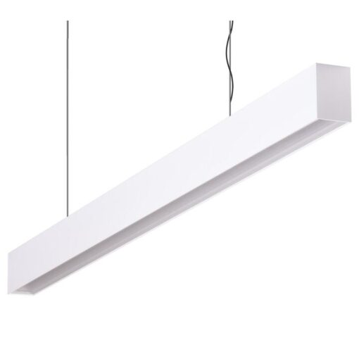 Maxi-50 Aluminium Dimmable LED Linear Pendant Light with Clear Diffuser, 34W, 4000K, White