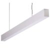 Maxi-50 Aluminium Dimmable LED Linear Pendant Light with Frosted Diffuser, 24W, 3000K, Silver
