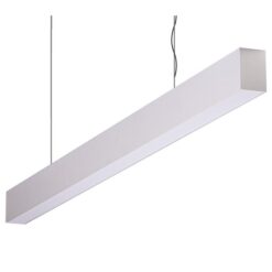 Maxi-50 Aluminium Dimmable LED Linear Pendant Light with Frosted Diffuser, 24W, 3000K, Silver