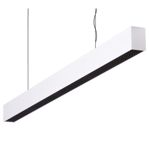 Maxi-50 Aluminium Dimmable LED Linear Pendant Light with Honeycomb Diffuser, 24W, 3000K, White