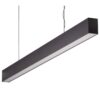 Maxi-50 Aluminium Dimmable LED Linear Pendant Light with Opal Diffuser, 48W, 4000K, Black