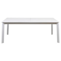 Melrion Metal Outdoor Extension Dining Table, 200-300cm, White