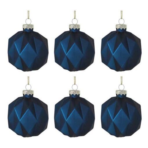 Midnight 6 Piece Glass Hanging Bauble Set