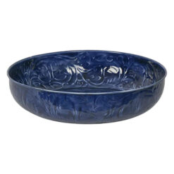 Milor Embossed Enamelled Iron Bowl, Large, Blue