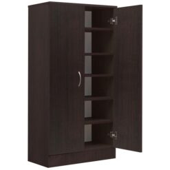 Mission 2 Door Shoe Cabinet, Walnut