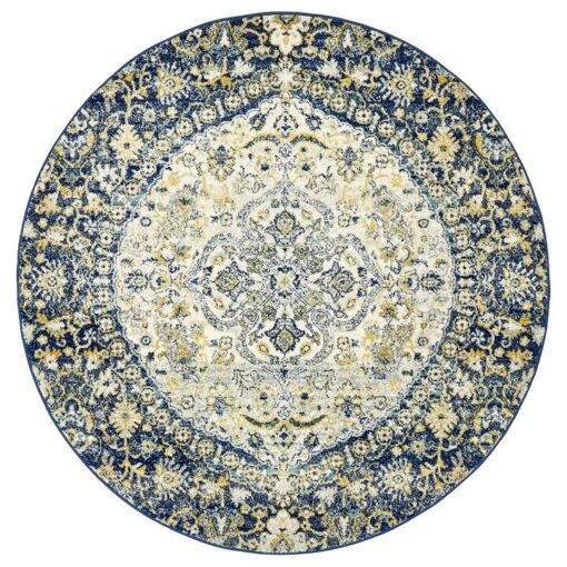 Museum Everleigh Transitional Round Rug, 150cm, Navy