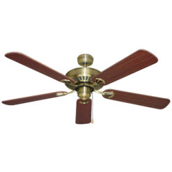 Nayman Timber Ceiling Fan, 130cm/52", Antique Brass