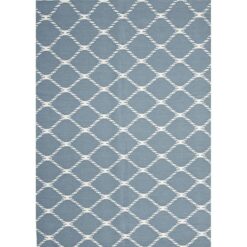 Nomad Hand Knotted Weave Stitch Design Woolen Rug in Blue - 225x155cm