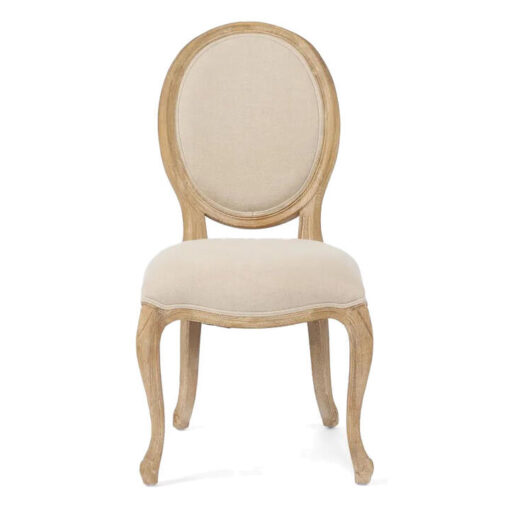 Noveran I Linen Fabric & Oak Timber Dining Chair