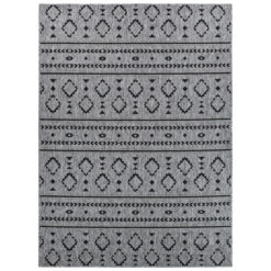 Pacific No.3333 Indoor / Outdoor Rug, 120x66cm, Grey / Black