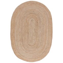 Phoenix Hand Braided Jute Oval Rug, 230x160cm, Natural