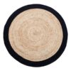 Phoenix Hand Braided Jute Round Rug, 150cm, Black