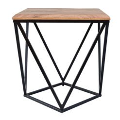 Pryden Acacia Timber & Metal Square Lamp Table