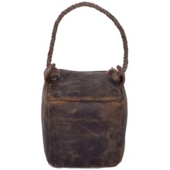 Raven Vintage Leather Square Door Stopper, Dark Chocolate