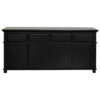 Sorrento Wooden 4 Door 4 Drawer Buffet Table, 188cm, Black