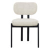 Stuart Fabric & Metal Dining Chair, Speckle Ecru / Black