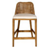 Tambra Mindi Wood & Rattan Counter Stool, Mango Teak