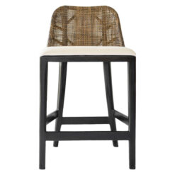 Tambra Mindi Wood & Rattan Counter Stool, Pecan Brown