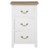 Tasmania Mahogany Timber 3 Drawer Side Table, Caramel / White