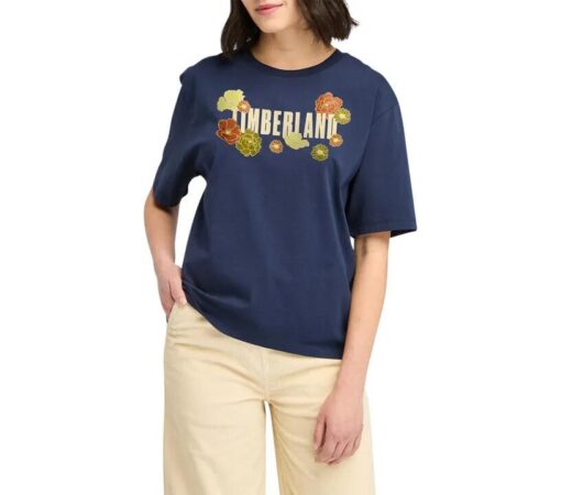 Women's Front Graphic Short Sleeve T-Shirt Navy
