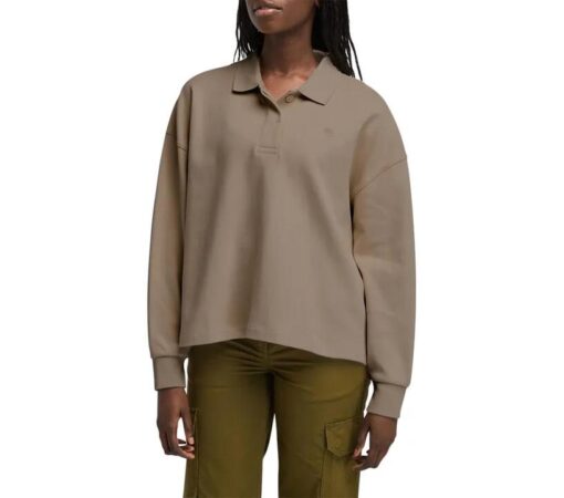 Women's Lush Polo Sweatshirt Beige