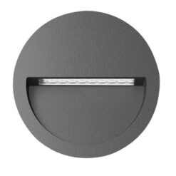 Zac IP65 Exterior Recessed LED Steplight, 12V, 4W, 3000K, Round, Dark Grey