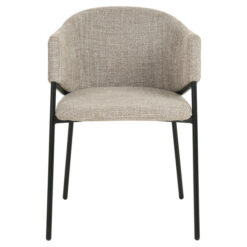 Zerrot Fabric & Metal Dining Chair, Almond