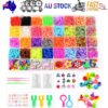 40Grids Rainbow Loom Bands Rubber Bracelet Making Kit S Clips Beads DIY Toys
