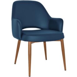 Albury Commercial Grade Vinyl Tub Chair, Metal Leg, Blue / Light Oak