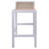Amalfi Beech Timber & Rattan Counter Stool, White