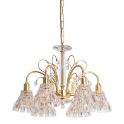 Aphrodite Asfour Crystal Chandelier, 6 Arm, Gold
