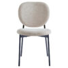 Archie Fabric & Metal Dining Chair, Coconut