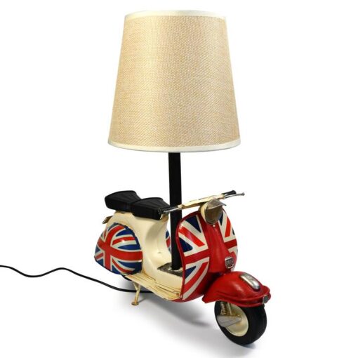 Auto Petit Metal Scooter Model Base USB LED Table Lamp, Union Jack