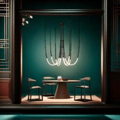 BAMDECOR Minimalistic Retro LED Minimalism Designer Lustre Hanging Lamps Slender-Shape LED Pendant Light (Black)