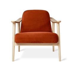 Baltic Velvet Fabric & Ashwood Armchair, Russett / Natural