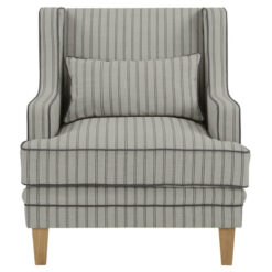 Bondi Fabric Armchair, Double Blue Stripe