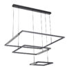 Brera Metal & Crystal Glass LED 3 Tier Pendant Light, CCT, Square