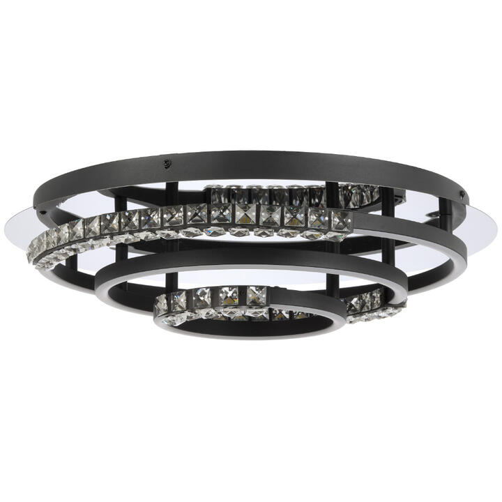 Brera Metal & Crystal Glass LED Flush Mount Ceiling Light, CCT, Round Brera Metal & Crystal Glass LED Flush Mount Ceiling Light, CCT, Round