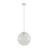 Bubble Glass Pendant Light, Large, White / Clear