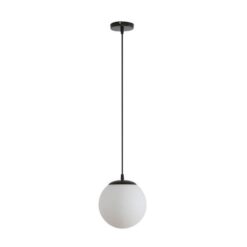 Bubble Glass Pendant Light, Small, Black / Opal