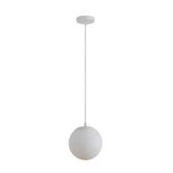 Bubble Glass Pendant Light, Small, White / Opal