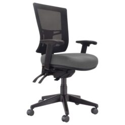 Buro Metro II Mesh Mid Back Fabric Office Chair with Arm, Nylon Base, Grey / Black