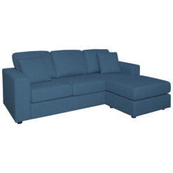 Darryl Fabric Corner Sofa, 2 Seater with Reversible Chaise, Steel Blue