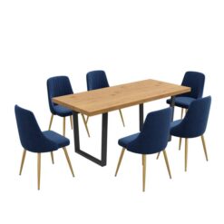 Dinero: Navy Velvet&Natural Table Set